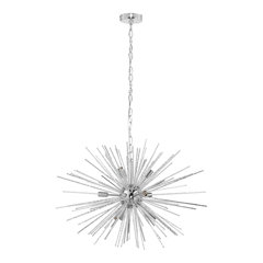 MELUCEE 5 Lights Contemporary Chandeliers Modern Pendant Light Brushed Nickel with Clear Glass Shade, Dining Room Lighting Fixtures Hanging Bedroom MELUCEE 5 Lights Contemporary Chandeliers Modern Pendant Light Brushed Nickel with Clear Glass Shade, Dining Room Lighting Fixtures Hanging Bedroom